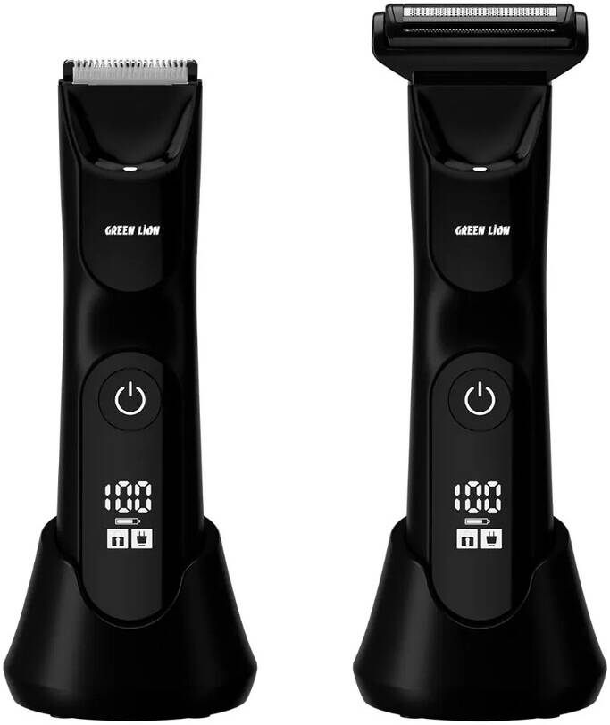 Green Lion Sensitive Duo trimmer and shaver on charging base