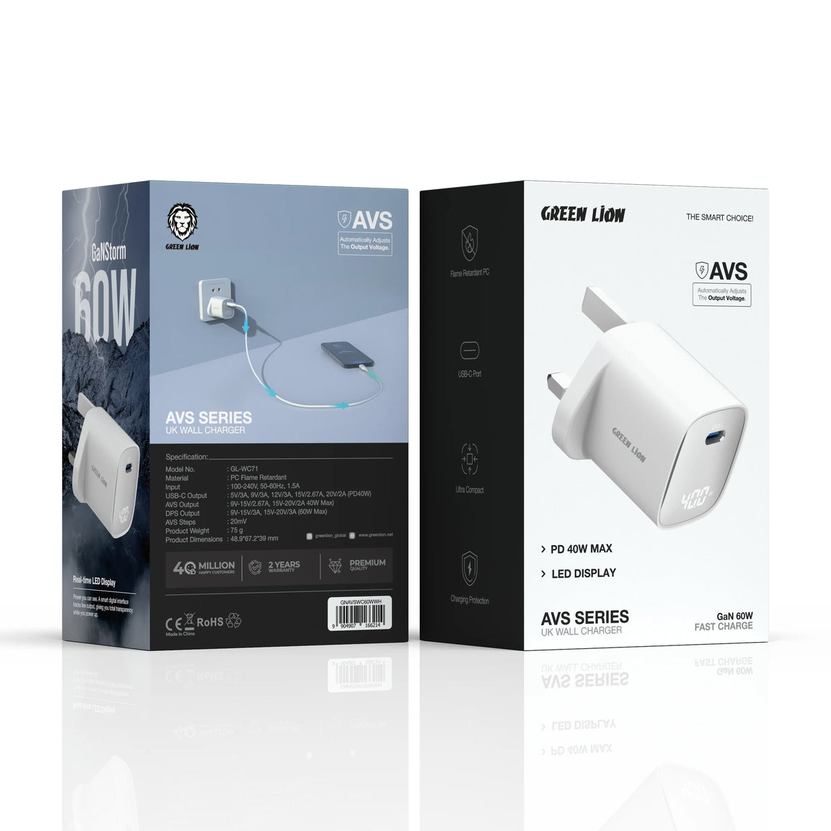 Green Lion Avs Series Uk Wall Charger Gan 60w White – image 4