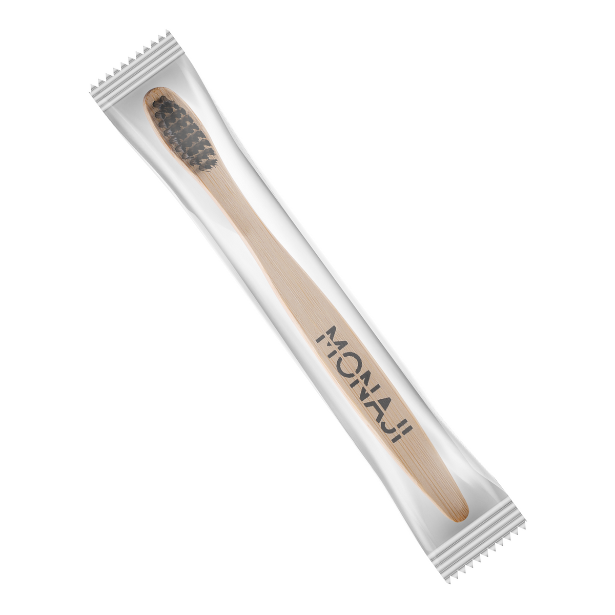 فرشاة أسنان Monaji جاهزة الاستخدام - خيزران طبيعي | علبة 10 فرش | Monaji Prepasted Bamboo Toothbrush | Pack of 10 | صورة المنتج 3 / Product image 3