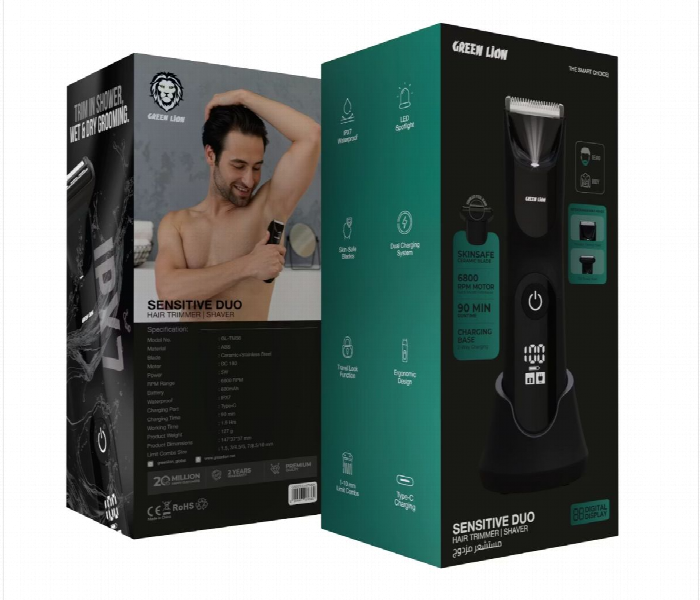 Green Lion Sensitive Duo retail box and product features