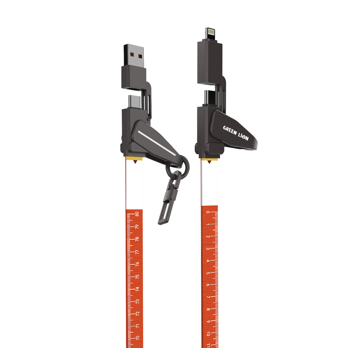 Green Lion 4 in 1 Cable Ultra Fast Charging Lanyard 240 W - Orange – image 3