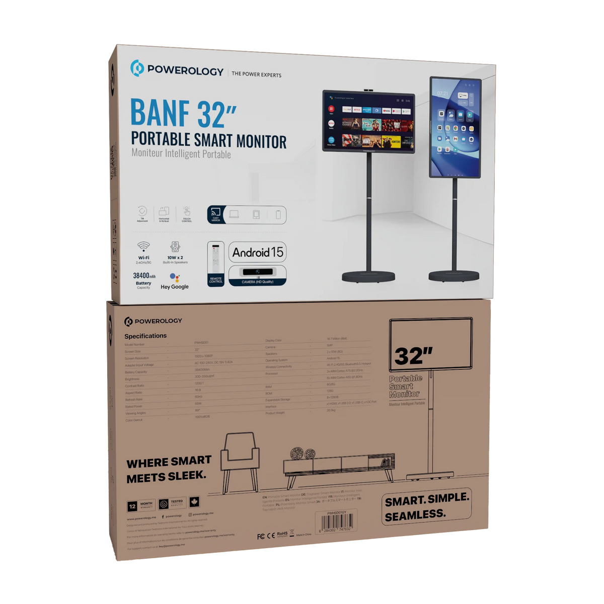 Powerology Banf 32 Portable Smart Monitor Gray – image 17