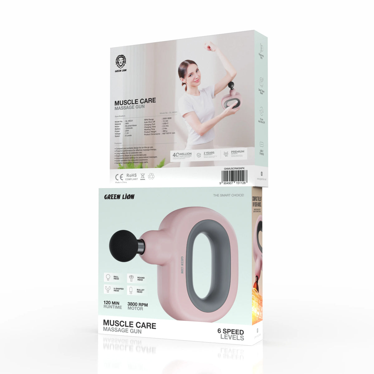 Green Lion Muscle Care Massage Gun 3800 RPM - Pink – image 3