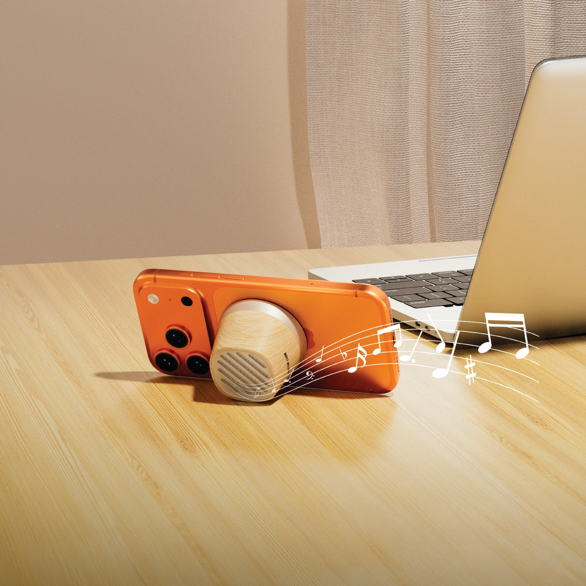 Green Lion MAGTUNEMini Speakerand Wireless Charger - LightWood – image 3