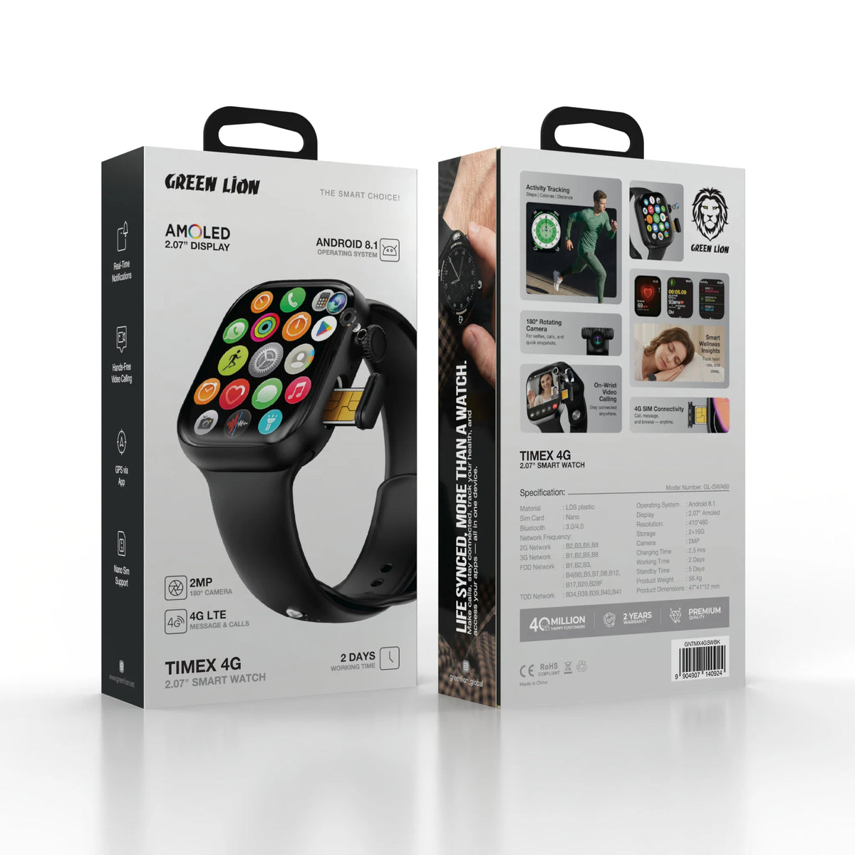 Green Lion Timex 4g 2 07 Smart Watch Black – image 2