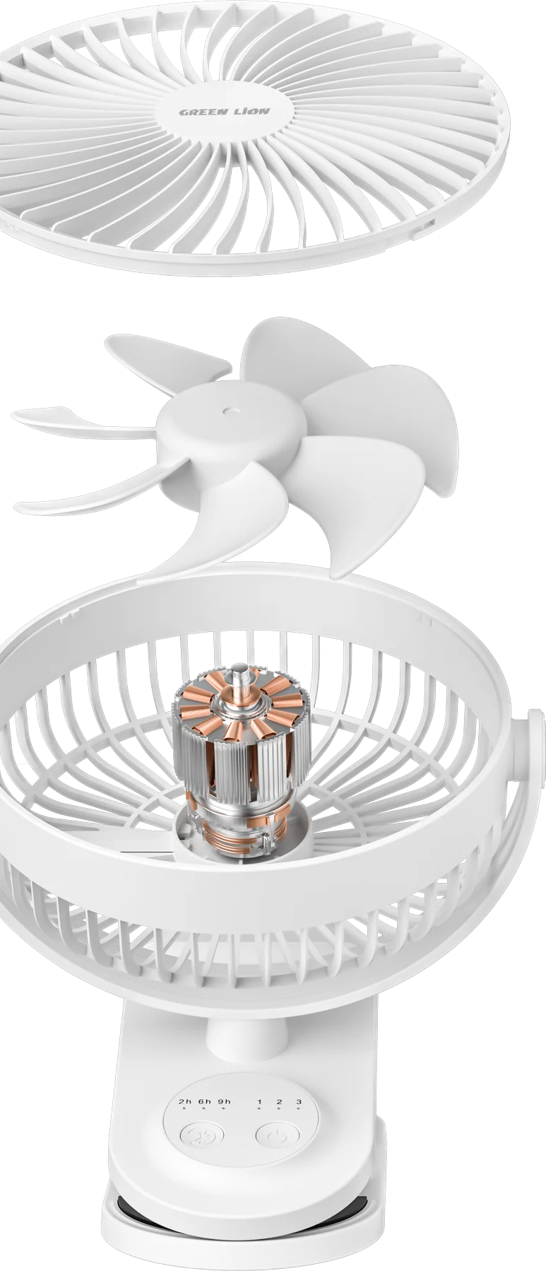 Green Lion Clip-On Portable Fan - White – image 18