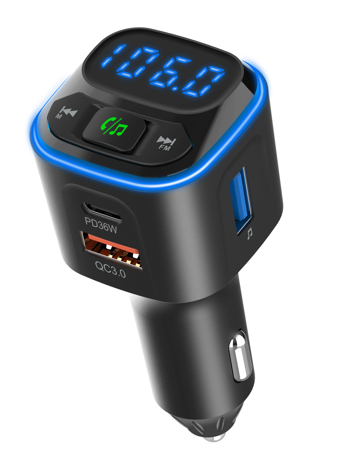 Green Lion Fm Transmitter Dual Port Car Charger Black – image 4