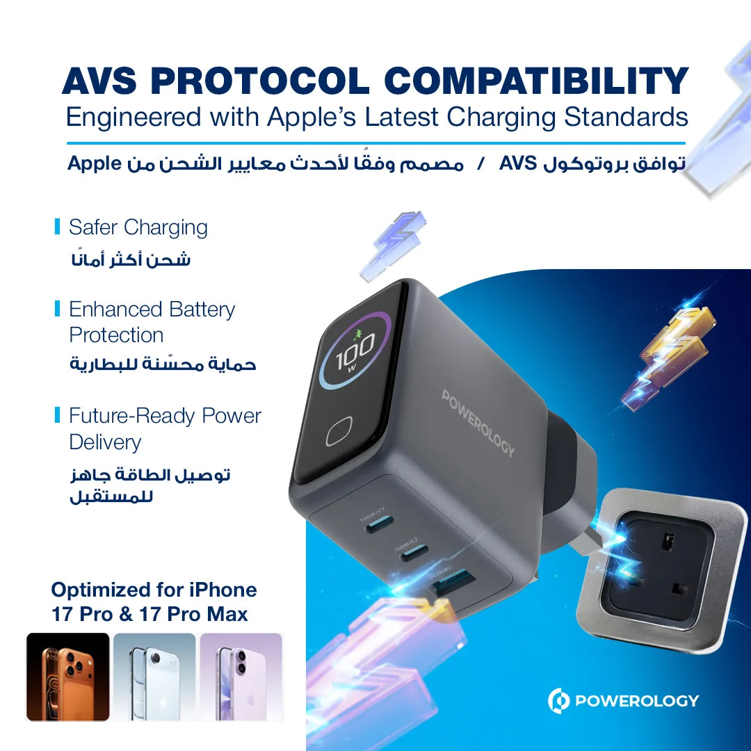 Powerology Voltflow 100w Avs Gan Wall Charger Gray – image 14