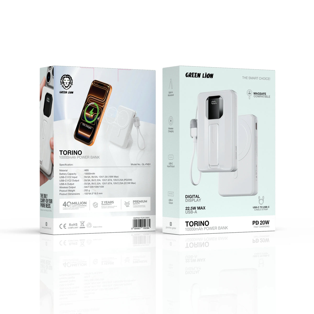 Green Lion TORINO 10000 m Ah Power Bank PD 20 W - White – image 3