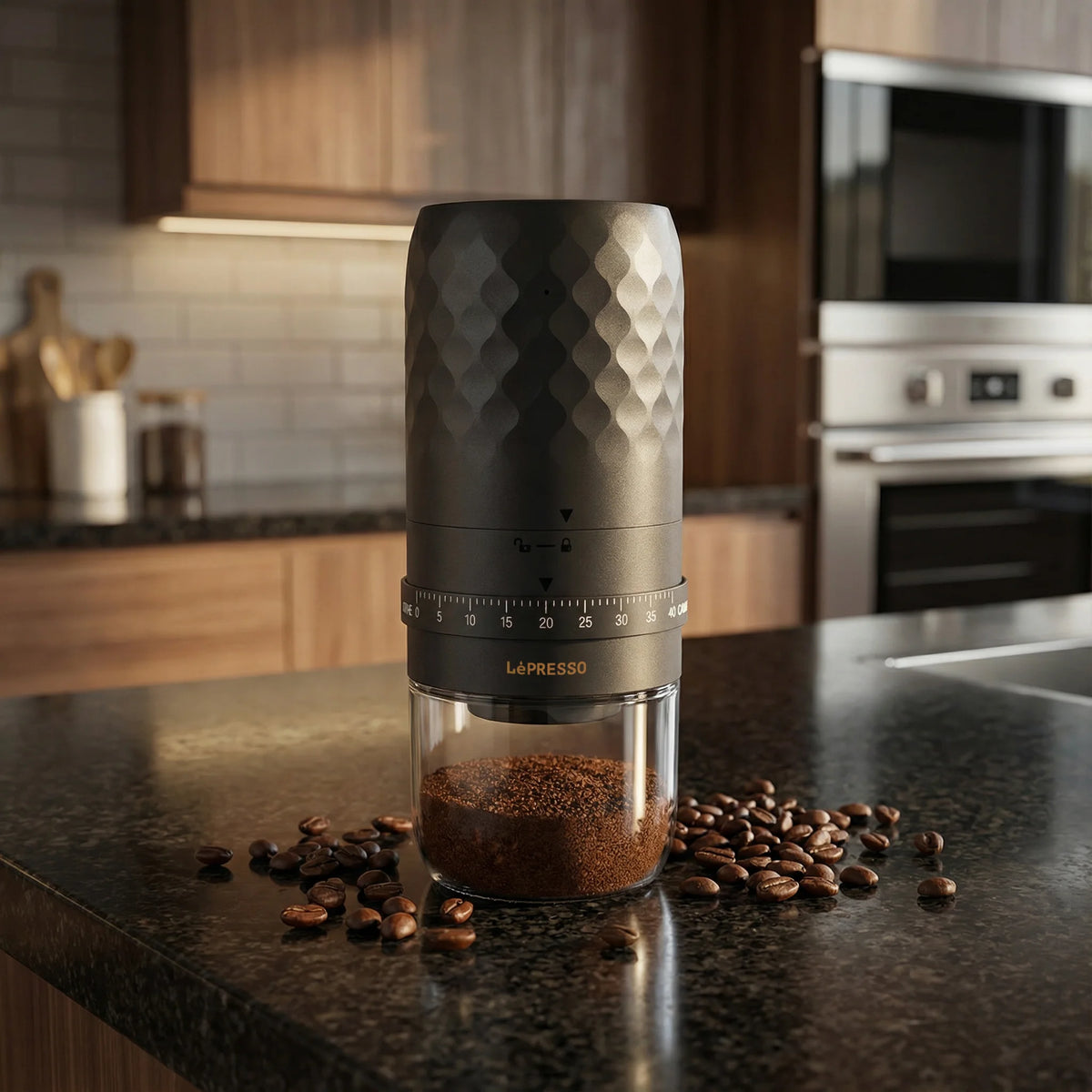 Lepresso Grindamico Rechargeable Coffee Grinder Stainless Steel Burr - Black – image 5