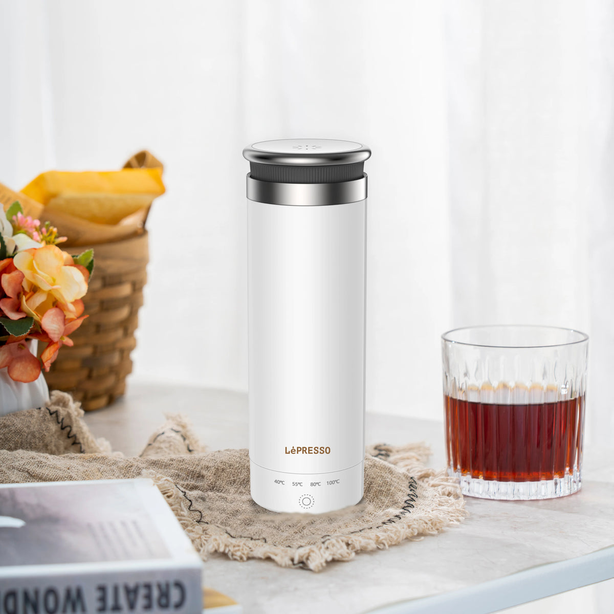 LePresso Electric Kettle with Adjustable Temperature Control - White – image 6
