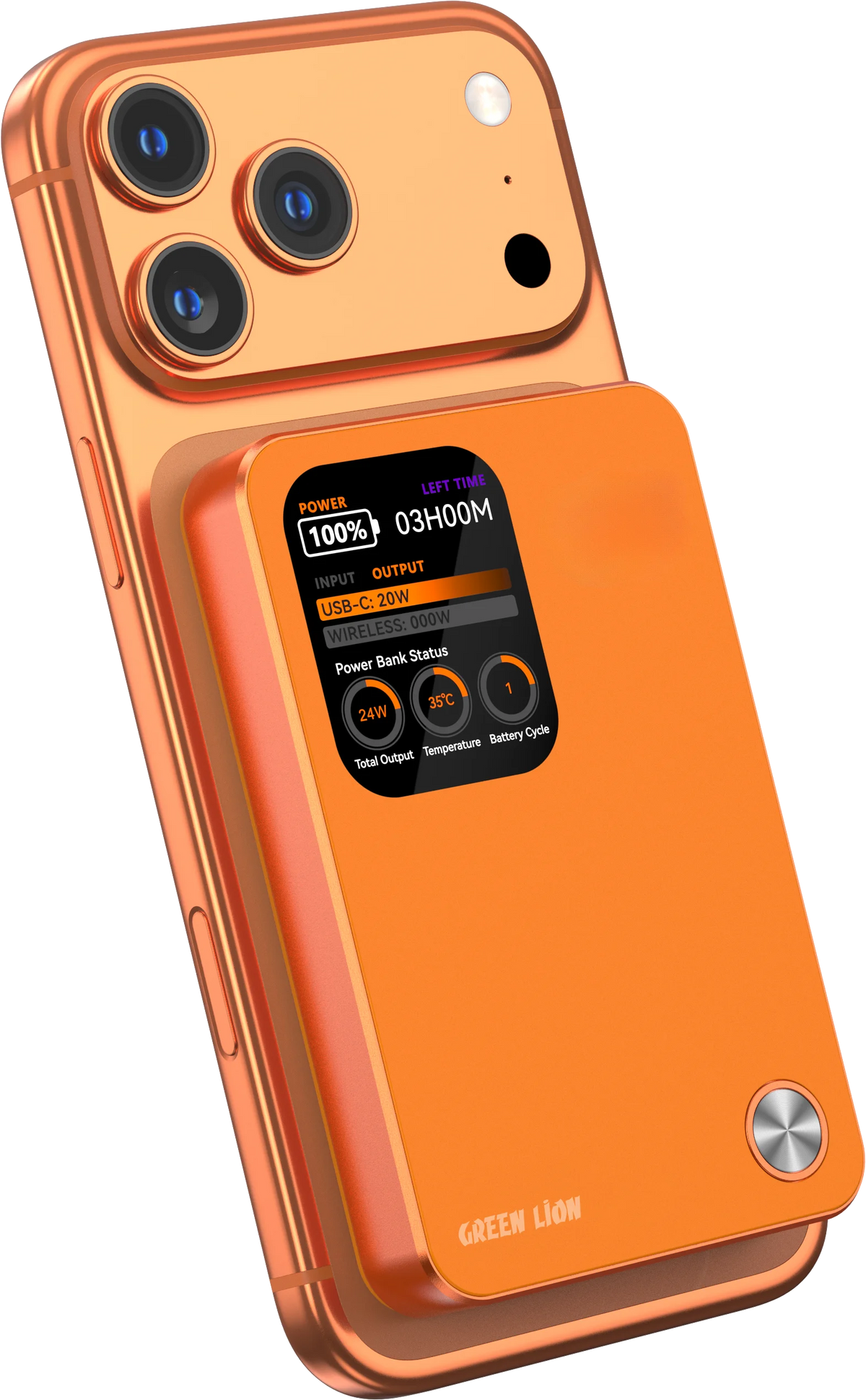 Green Lion G-Mag 3 IN 1 10000 m Ah Power Bank PD 20 W - Orange – image 4