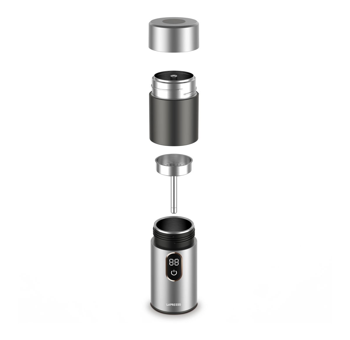 LePresso Mokarise Electric Moka Maker with One Touch Operation Silver – image 4