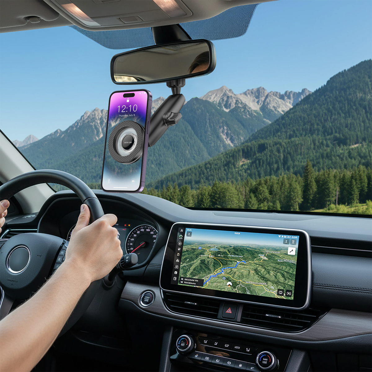 Green Lion Drive Mag Mirror Phone Holder Black – image 5