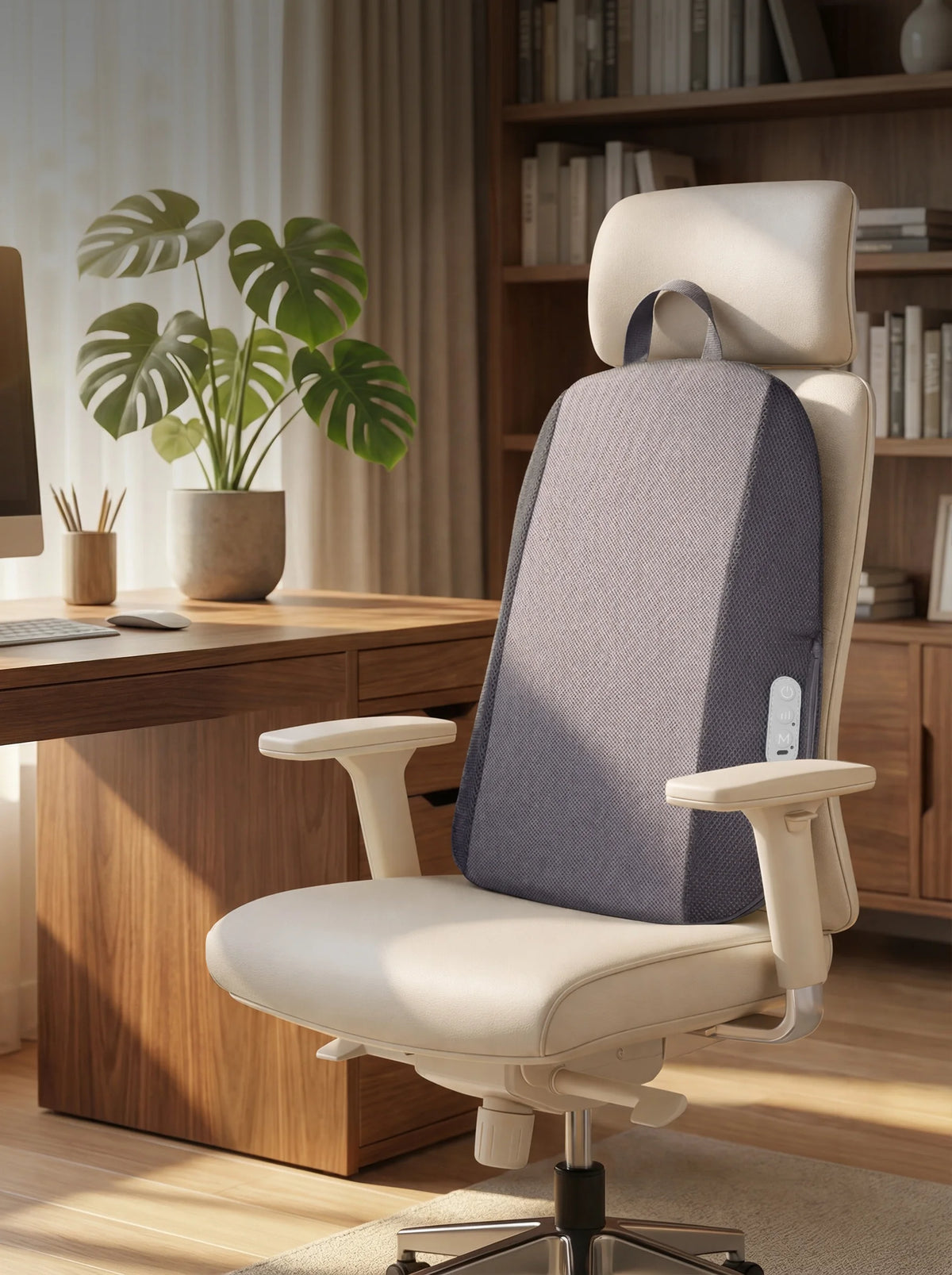 Green Lion Massage Cushion with Heating Function and Lumbar Support Grey – image 10