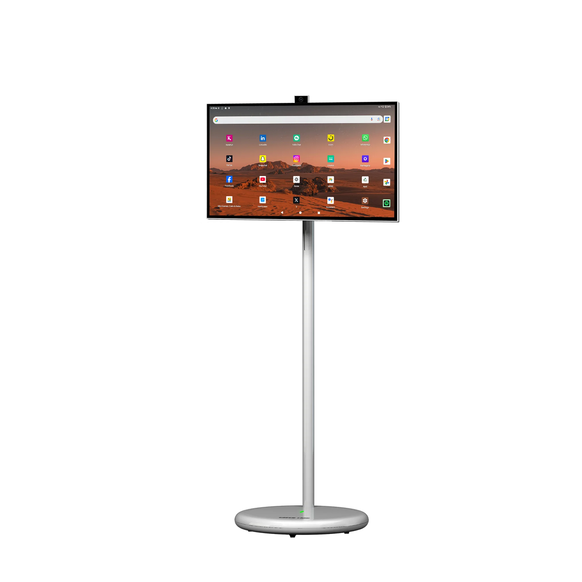 Green Lion THRONE 27" Portable Smart FHD Touchscreen TV–Android 15 ,13 MPCamera,27000 m Ah Battery - White – image 4