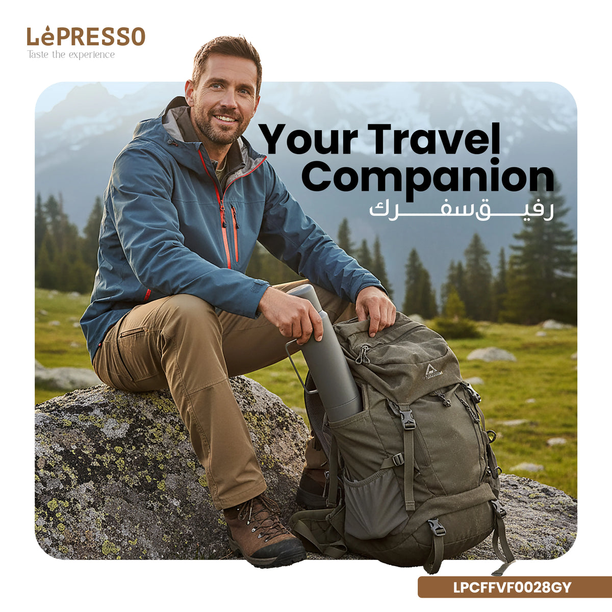 LePresso Vacaflow Double Wall Insulated Vacuum Bottle Grey – image 3