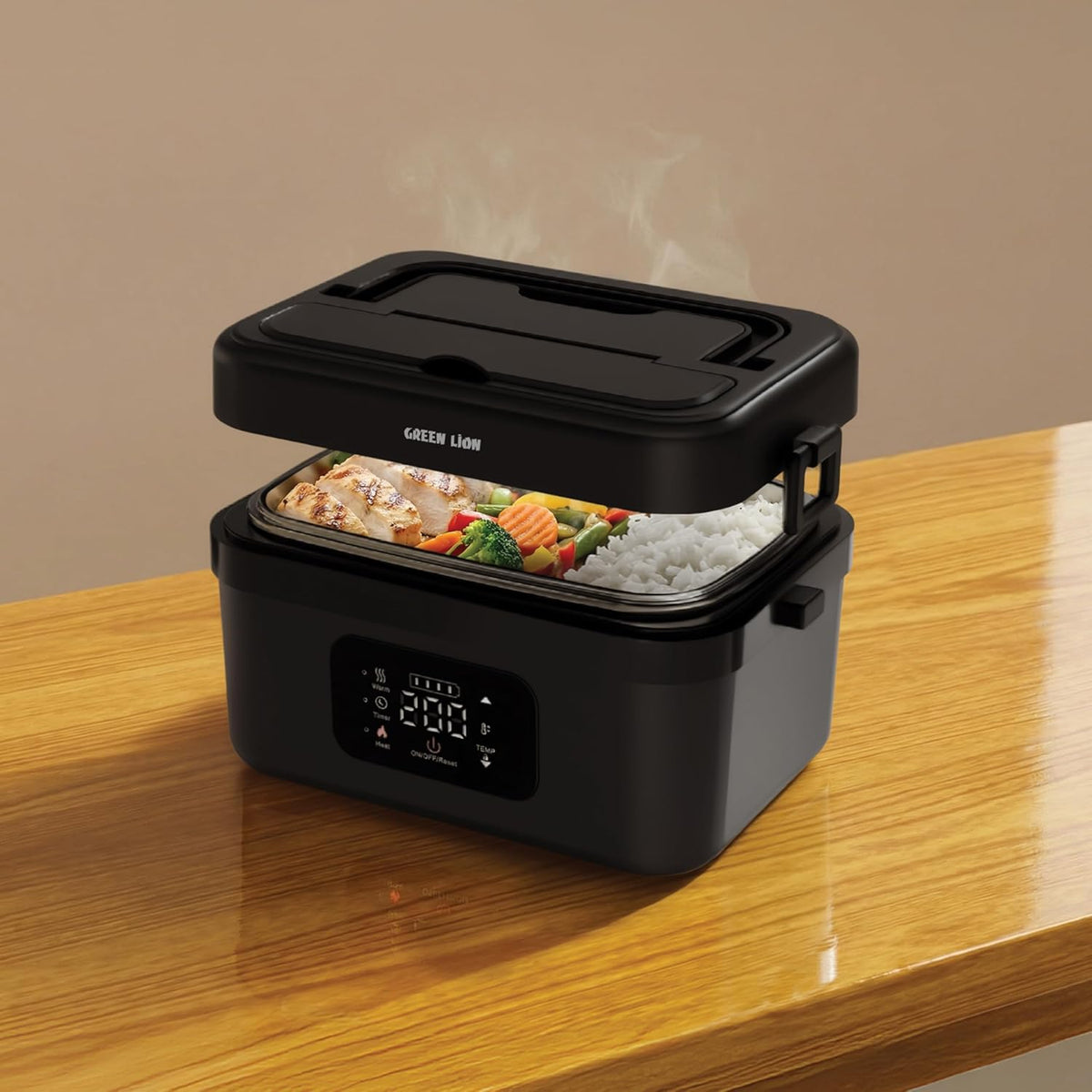 علبة غداء كهربائية محمولة من Green Lion - 8000mAh - أسود | Green Lion Portable Electric Lunch Box - 8000mAh - Black | صورة المنتج 3 / Product image 3