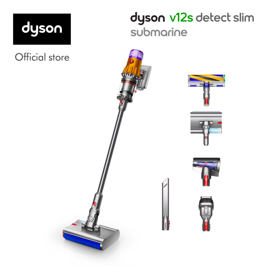 Dyson V12s Detect Submarine™ Wet and Dry Vacuum - Yellow/Nickel