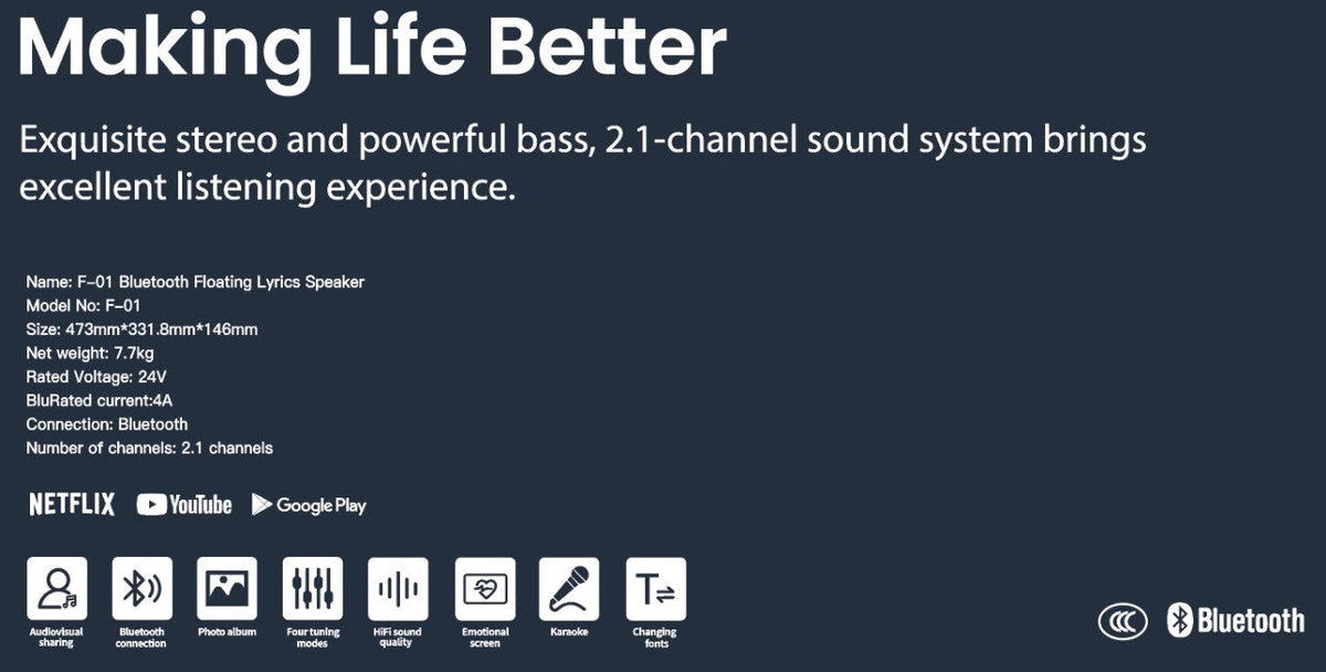 سبيكر بلوتوث تكتك مع شاشة اندرويد ذكية 19 بوصة مدمجة و 2 ميكروفون Taktik Sound Box