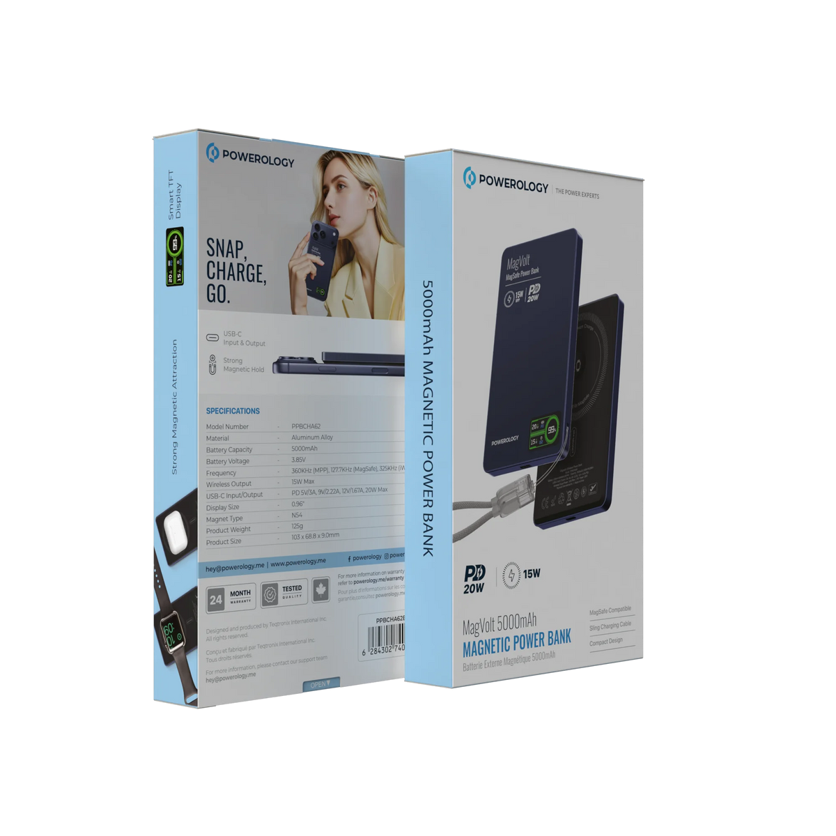 Powerology Mag Volt 5000 m Ah Magnetic Power Bank - Blue – image 7