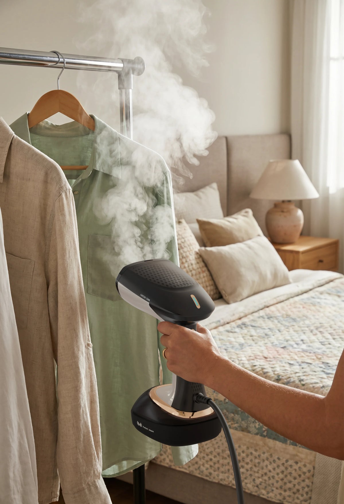 Green Lion Steam Master Bx 350 Garment Steamer Dry Iron 1600w Black – image 9
