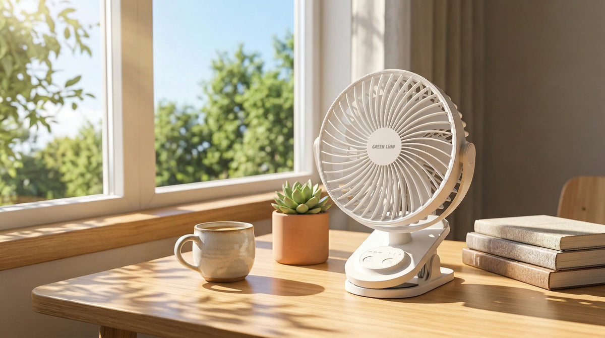 Green Lion Clip-On Portable Fan - White – image 10