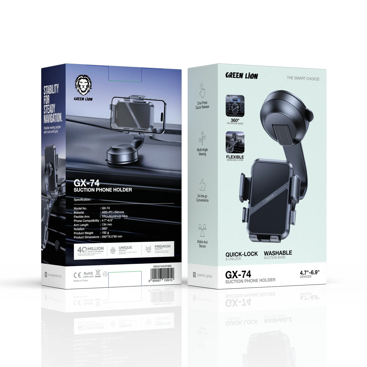 Green Lion Gx 74 Suction Phone Holder Black – image 6