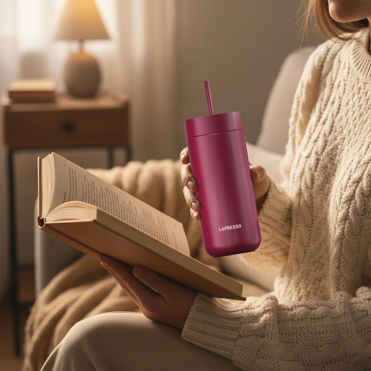 LePresso Trio Tumbler 3 in 1 Lid Tumbler - Maroon – image 3