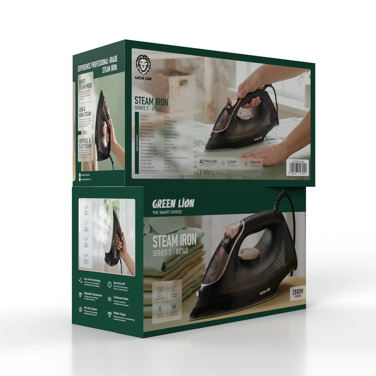 Green Lion STEAMIRON Series 2-BX 140 Electric Iron Box - Black – image 2