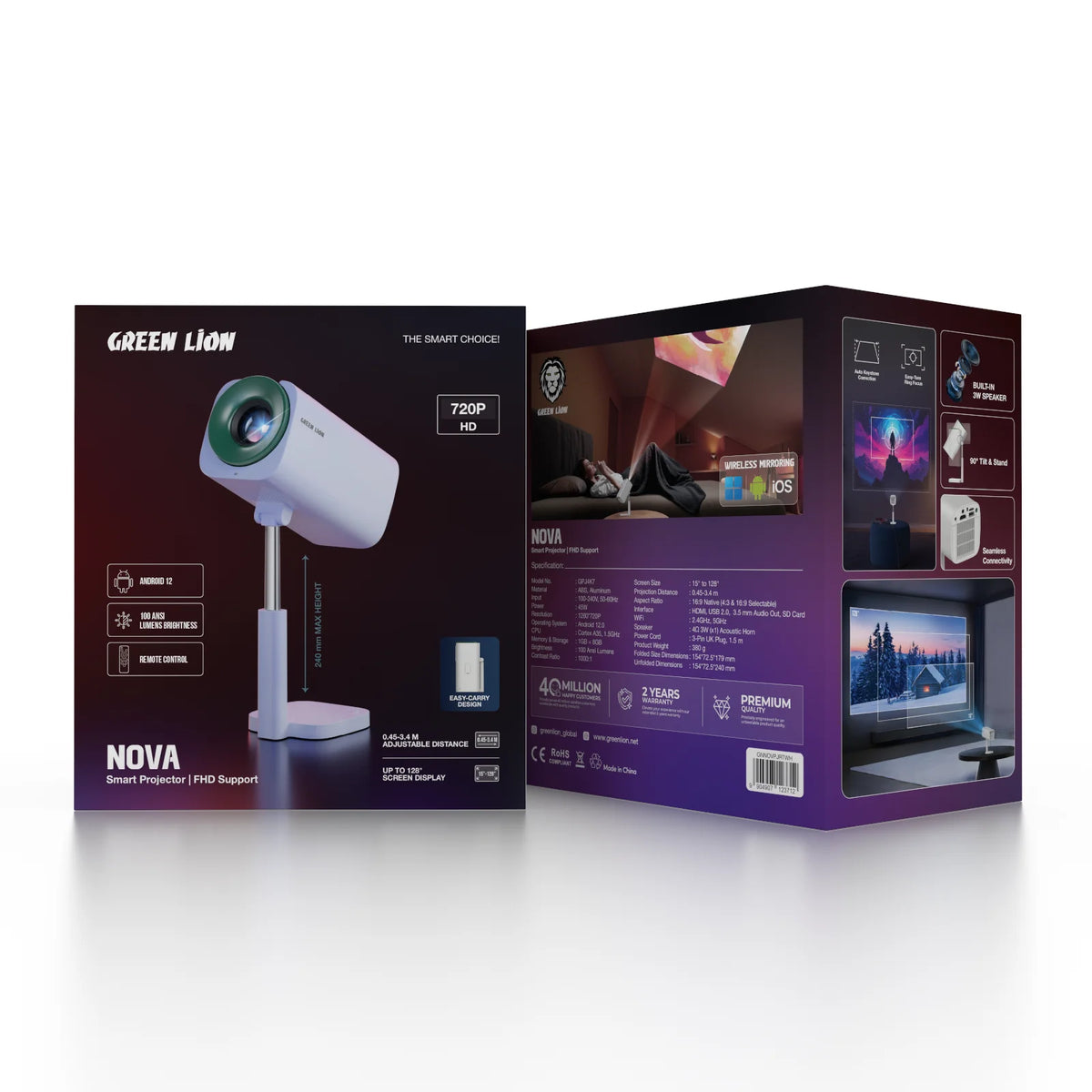 Green Lion Nova Portable Smart Projector - White – image 2