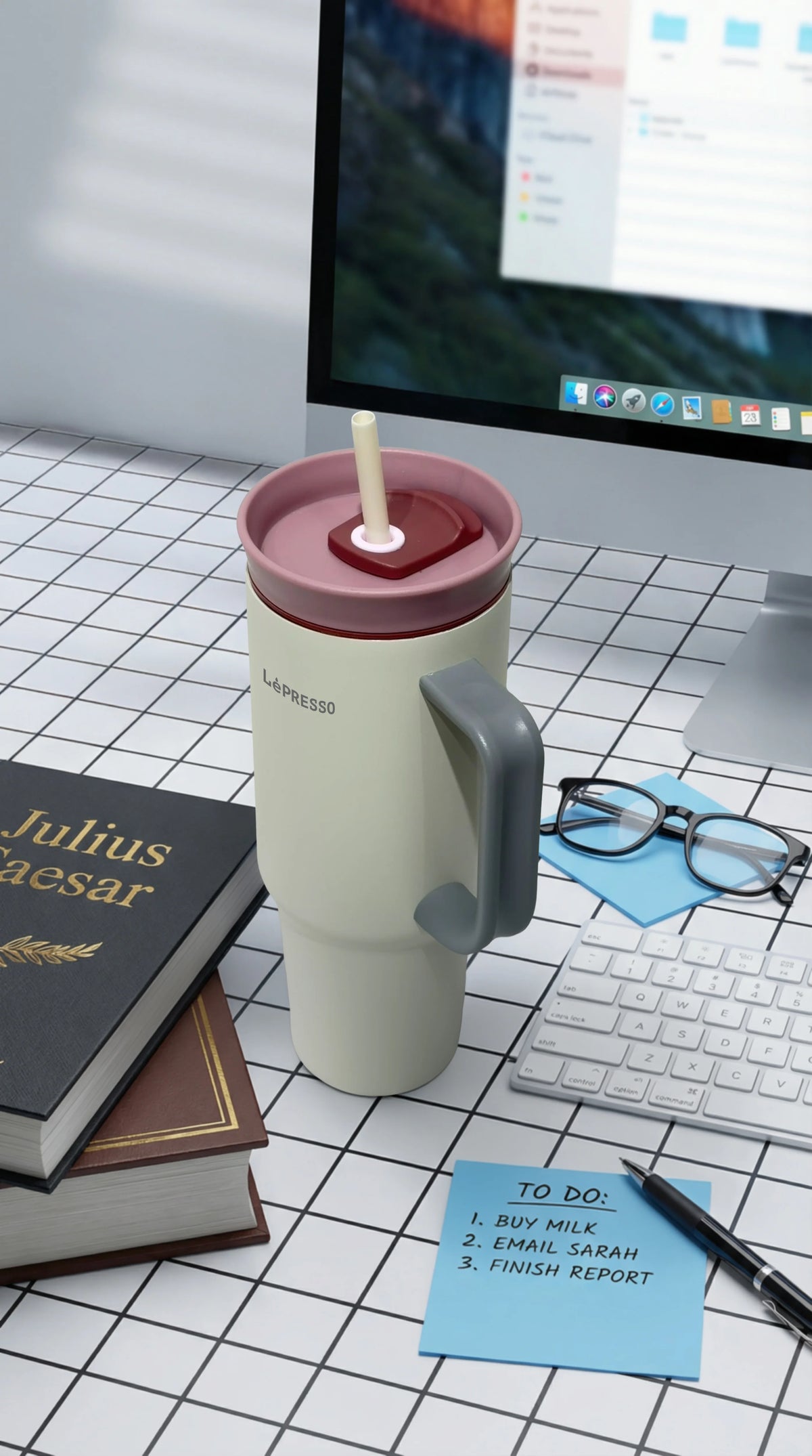 LePresso Quirk Sip Insulated Tumblerwith Double Wall Vacuum - Beige – image 7
