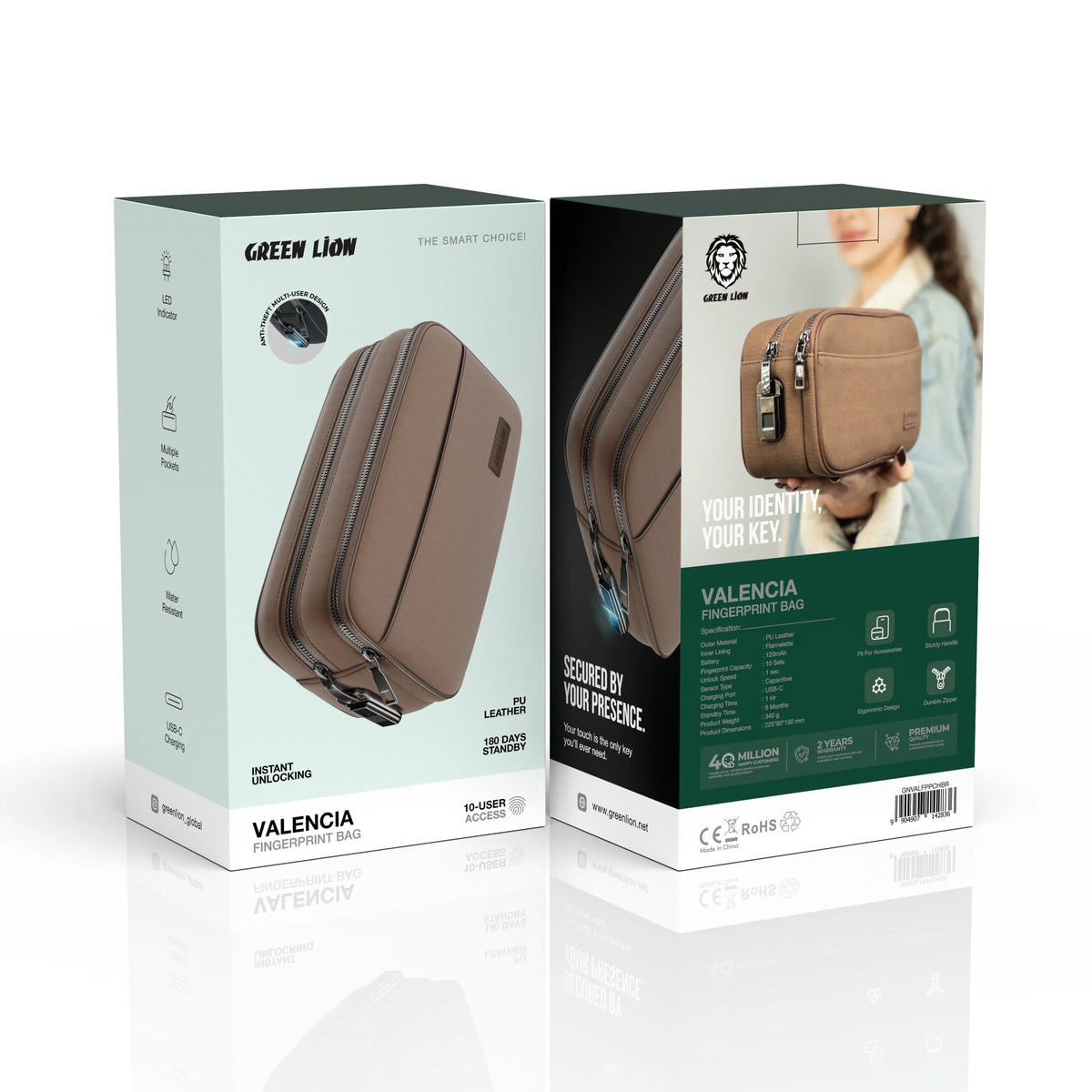 Green Lion Valencia Fingerprint Bag - Brown – image 3