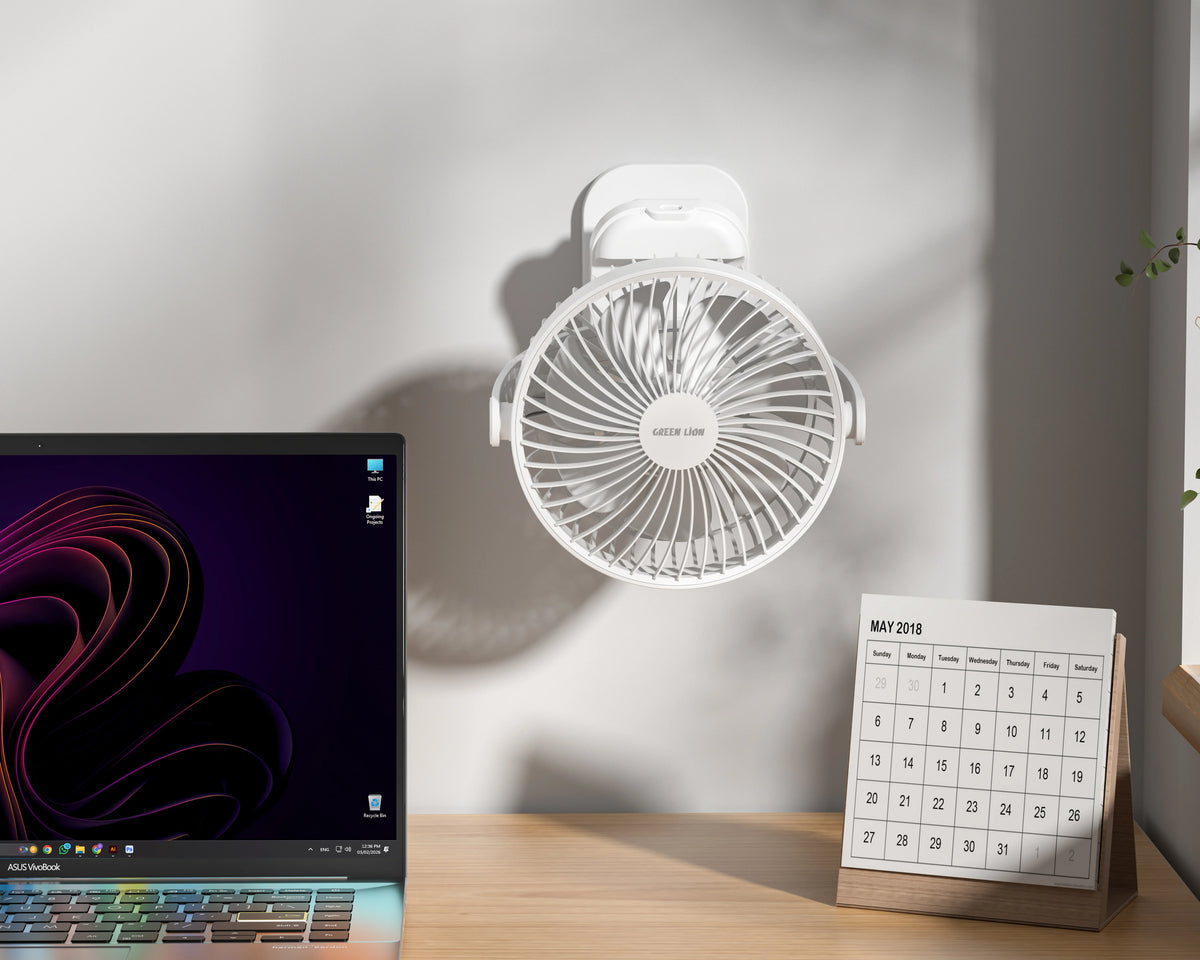 Green Lion Clip-On Portable Fan - White – image 5