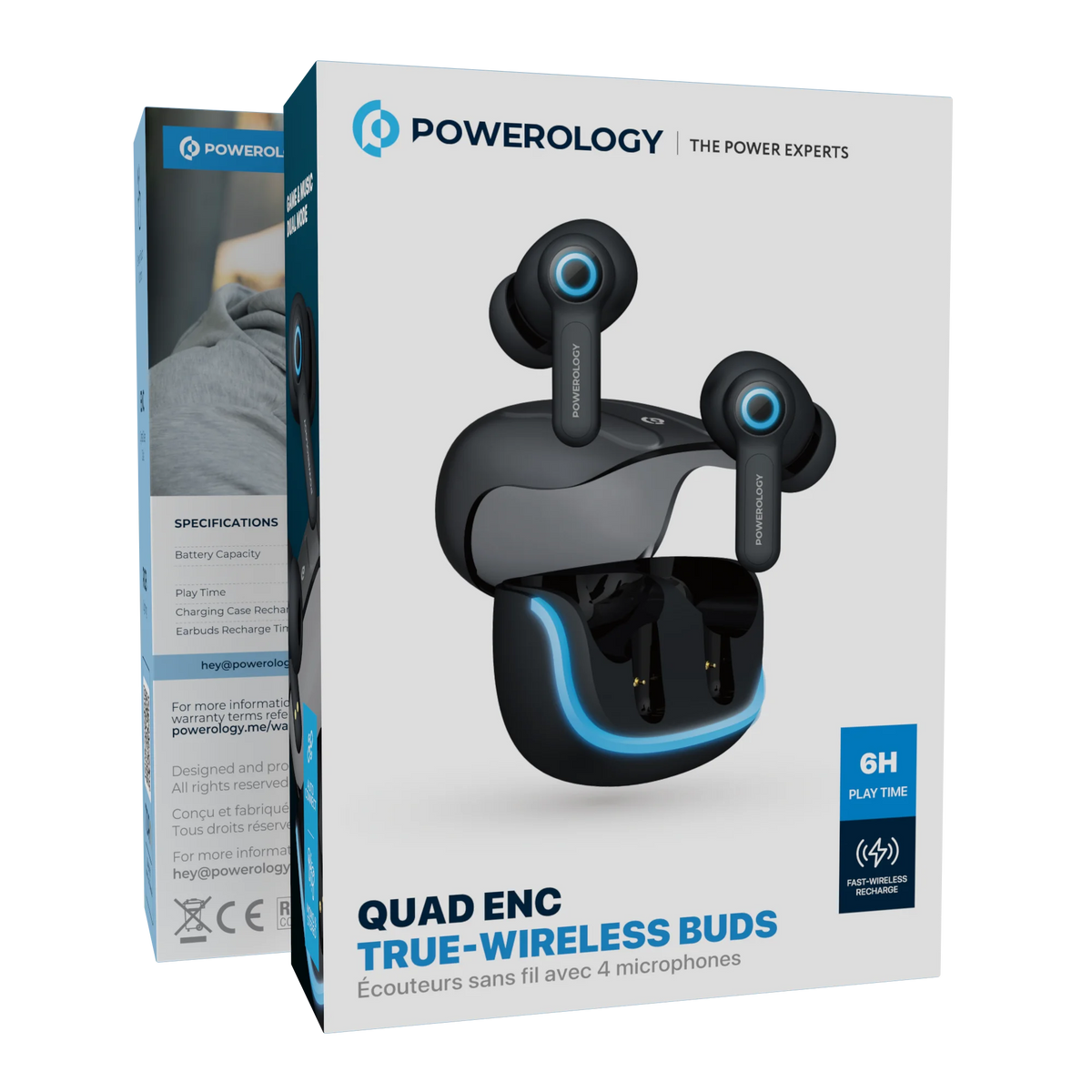 Powerology Quad ENCTrue- Wireless Buds - Black – image 8