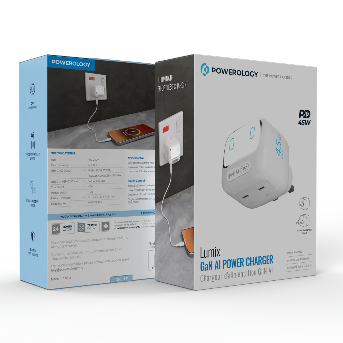 Powerology Lumix Gan Ai Power Charger White – image 8