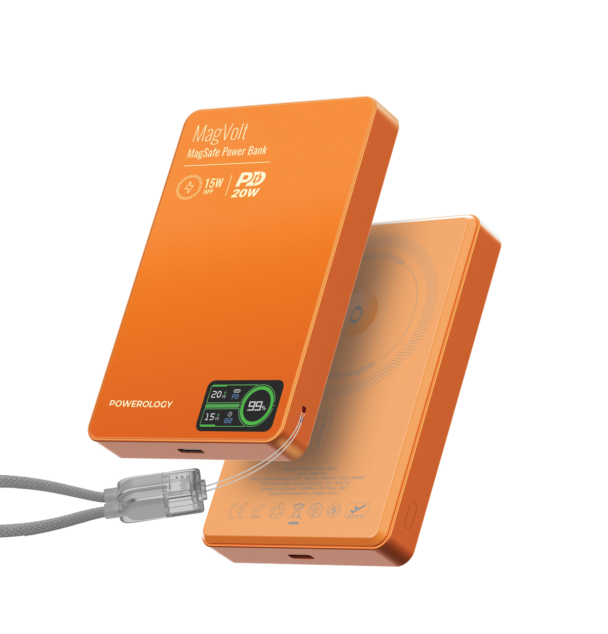Powerology Mag Volt 10000 m Ah Magnetic Power Bank - Orange – image 13