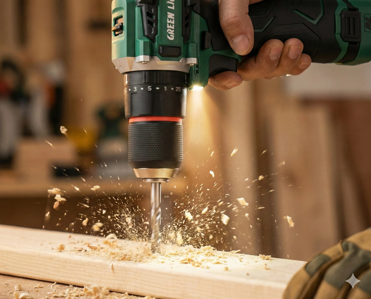 Green Lion GD-15 Pro Drive Cordless Hammer Drill 2*18 V 3.0 Ah Battery – image 10