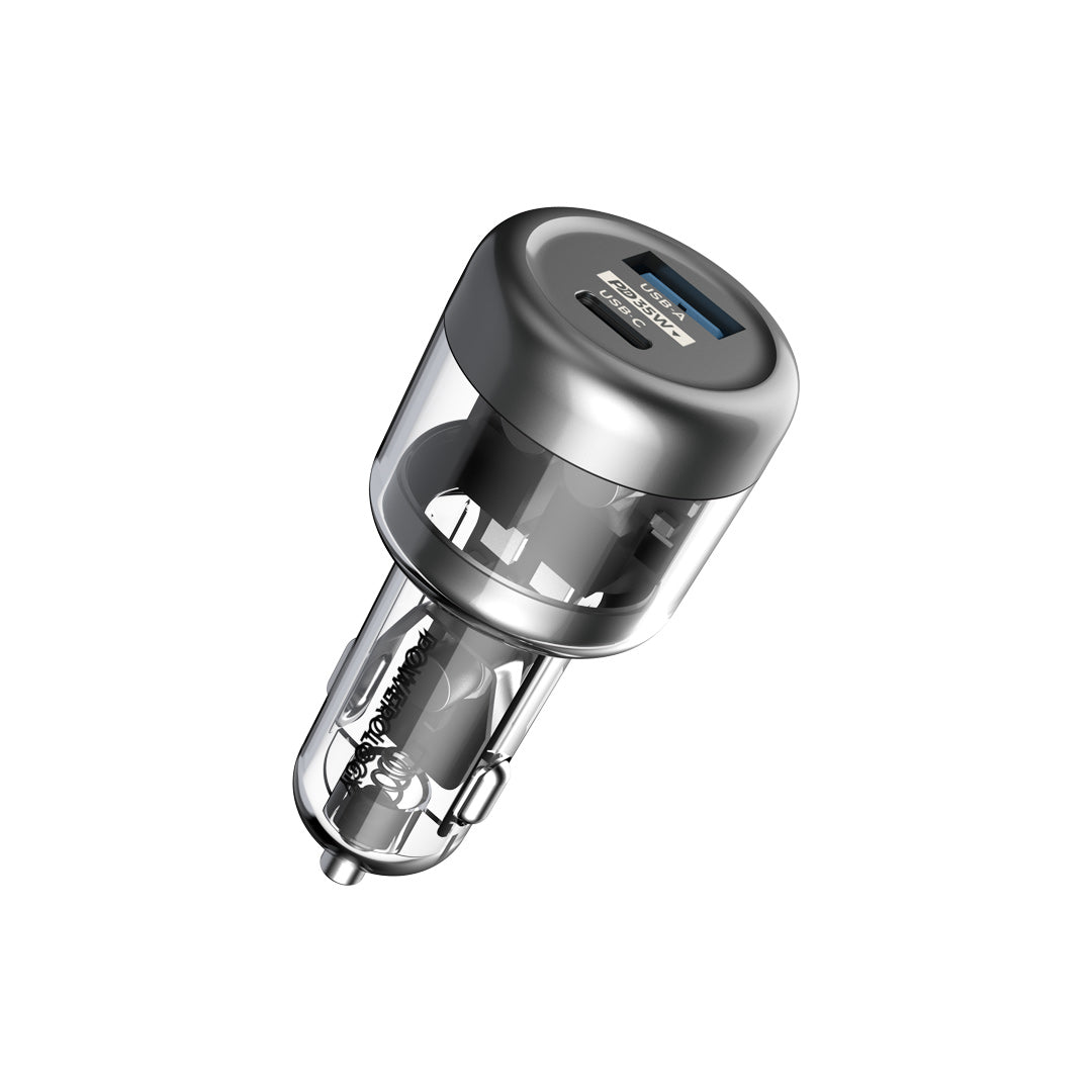 Powerology 35w Transparent Car Charger A C Port Version
