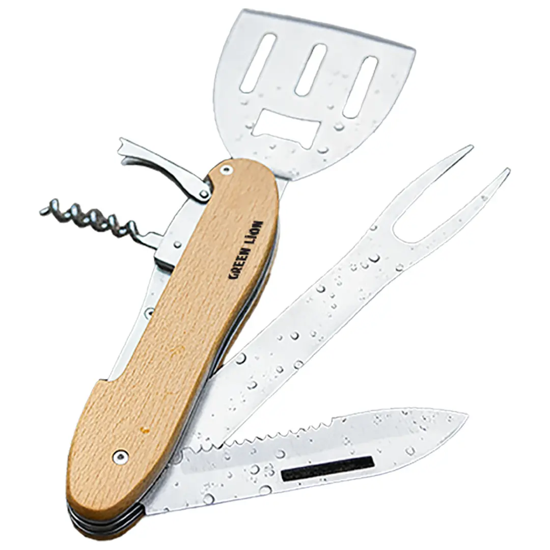 Green Lion Multifunction Bbq Tool Set Wood