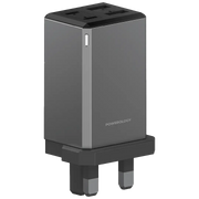 Powerology 65w Gan Uk Plug Travel Adapter Grey