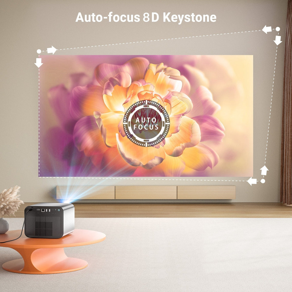 جهاز عرض بروجكتر منزلي باينتك ار 90 ماكس 300 بوصة مع 2 ميكروفون Byintek R90 Max Smart Projector