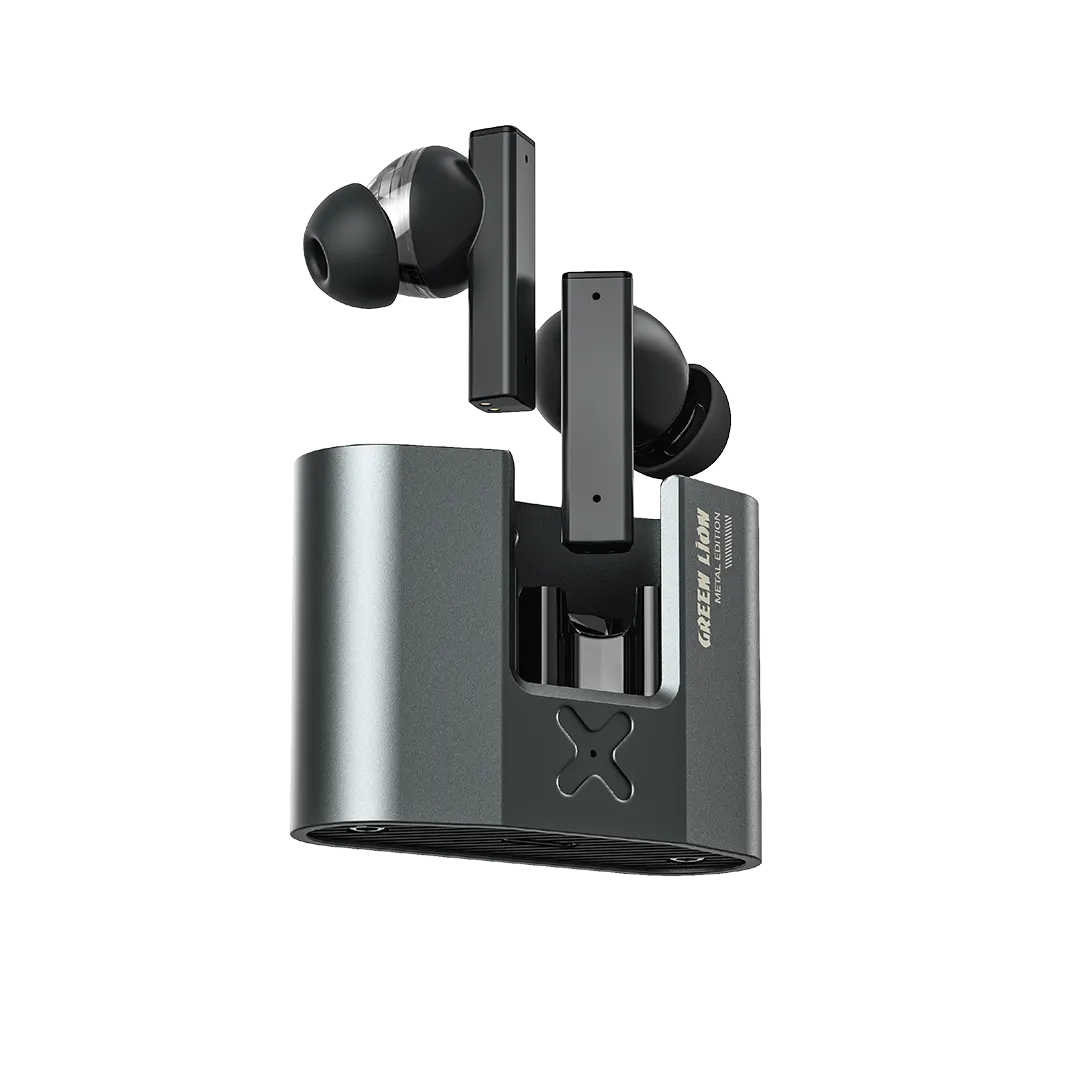 Green Lion Zinc X Metal Earbuds Tws with Anc Black