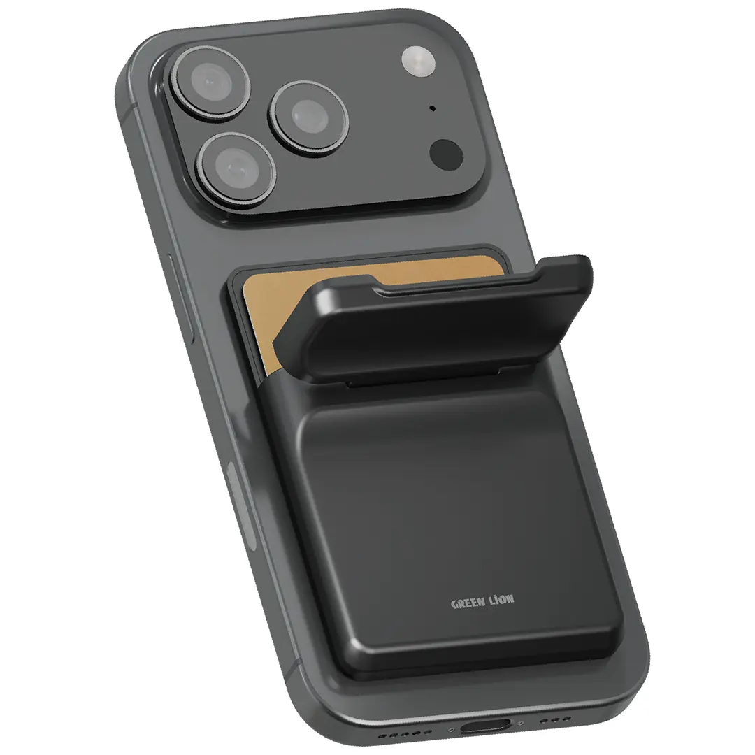 Green Lion W3 MagSafe Wallet Card Holder Black