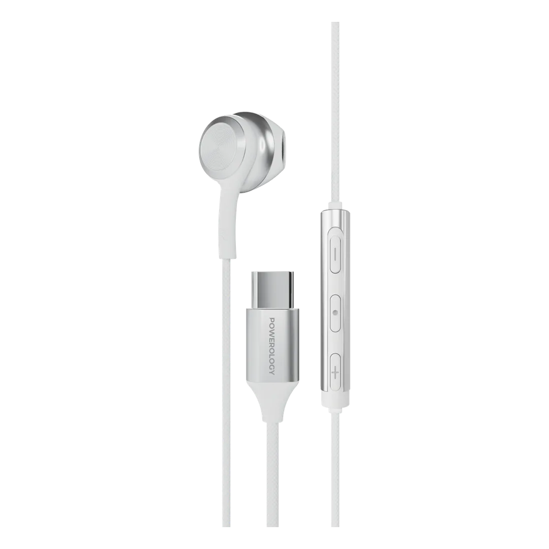 Powerology Lace Mono High Fidelity Mono Earphones White