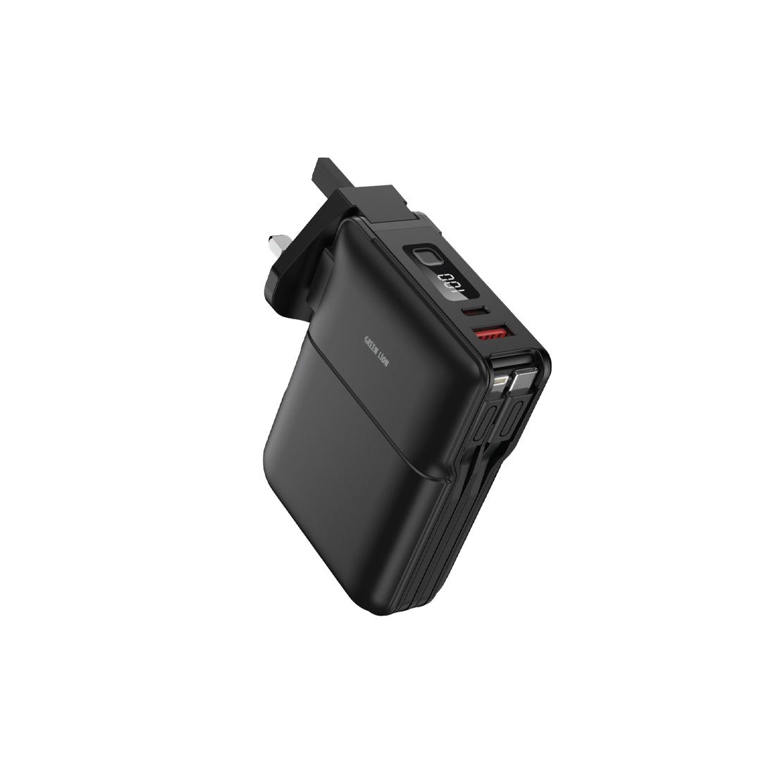 Green Lion Travel Power Bank 10000mAh Adapter Holder Black