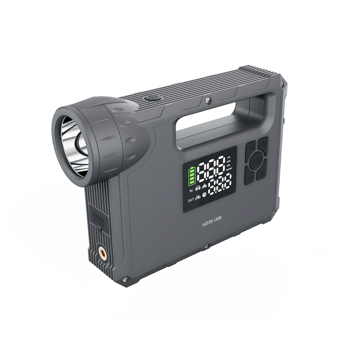 Green Lion JX-8412 VJump Starter-4 LGasoline,3 L Diesel Engines,16000 m Ah - Grey