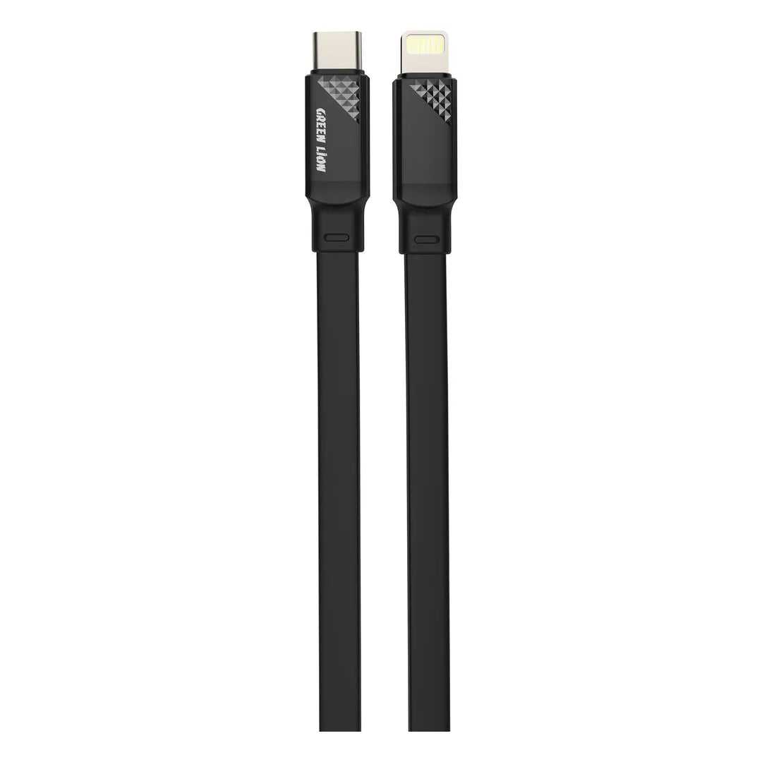 Green Lion Silicone USB C to Lightning Tpe Cable Black
