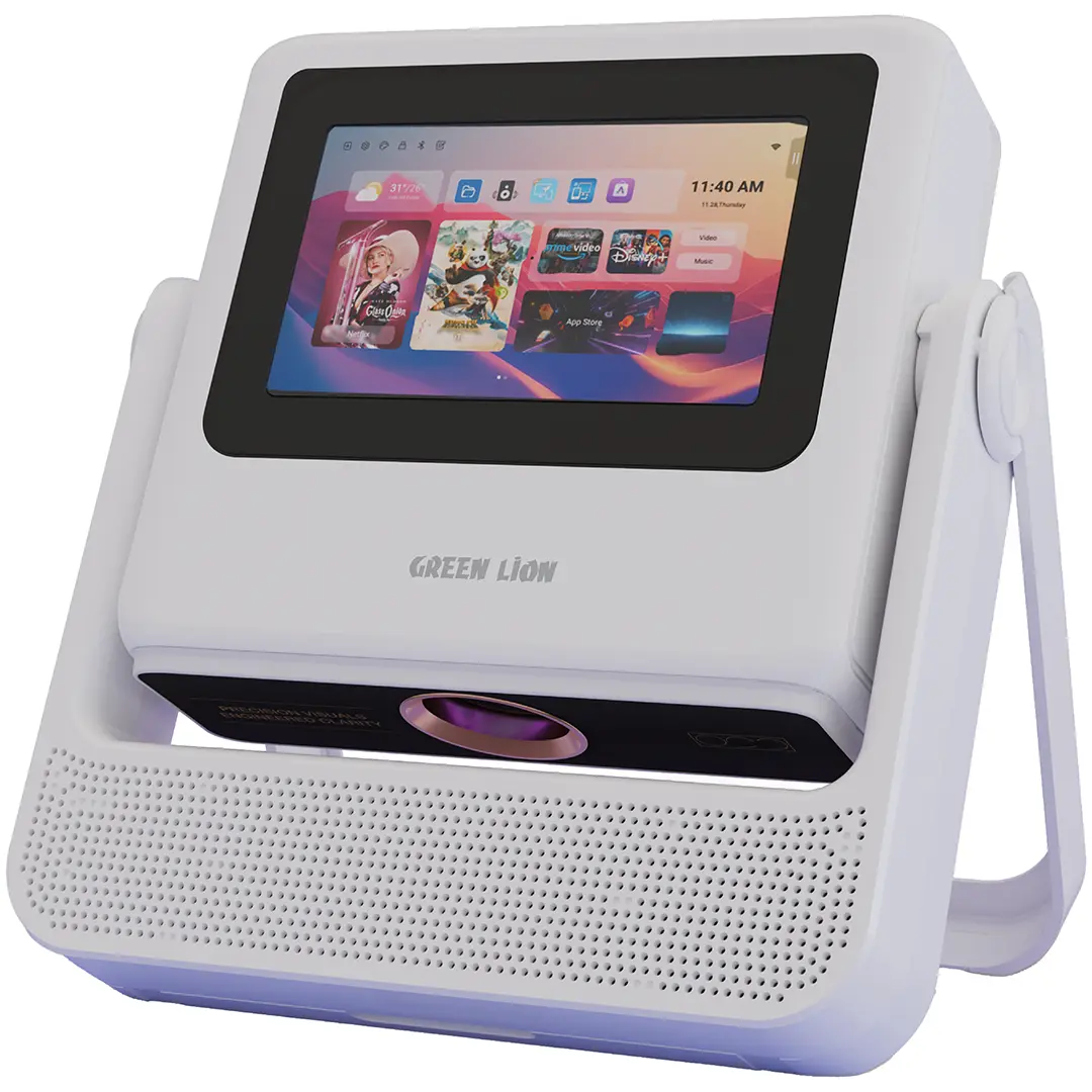 Green Lion Orion 2 Smart Projectorwith Built-in Touch Screen-Android 12-4 K support - White