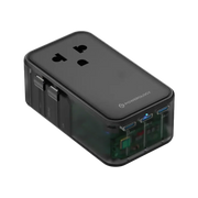 Powerology Marco Polo Ultra Slim Gan Iii Travel Adapter Black